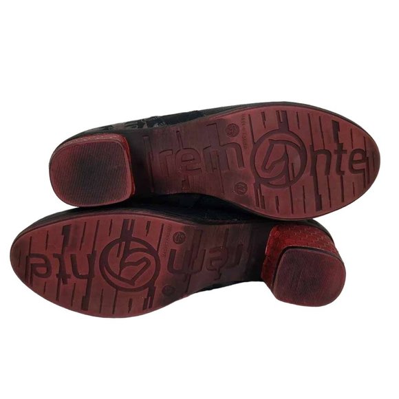 Remonte Womens Cheyenne Ankle Boots Booties Black Leather D5472-01 Zip 11.5 - Picture 3 of 9